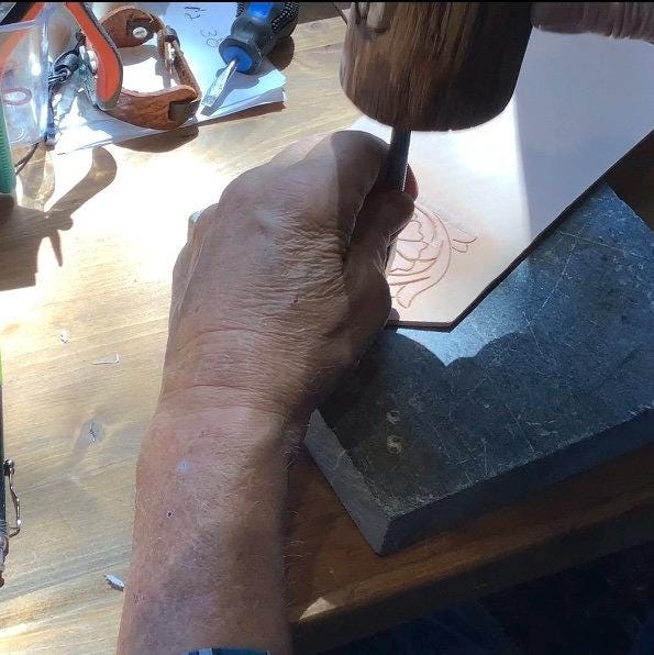 Hank tooling leather.