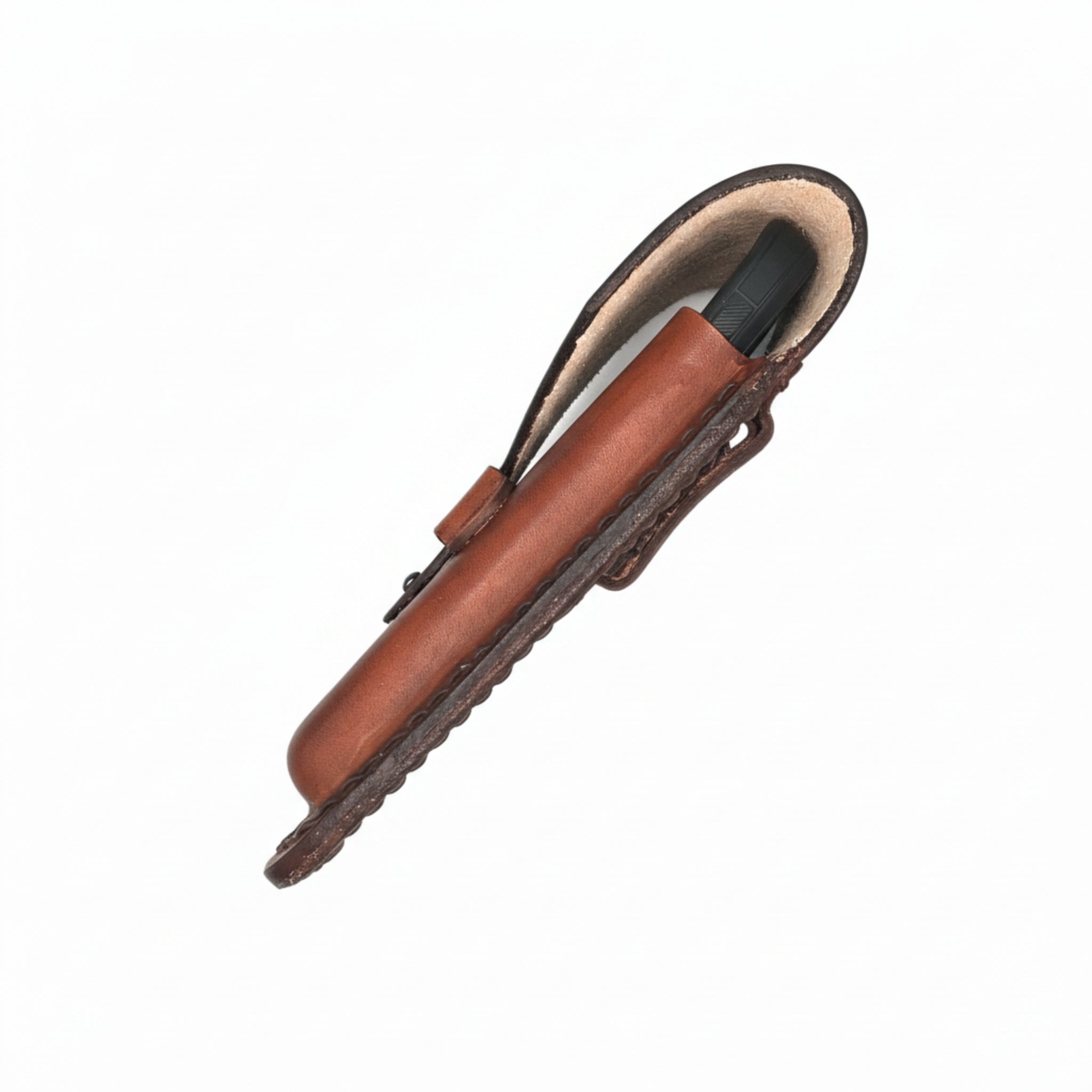 Western Leather Phone Holder, Hand - tooled Cross and Vine | Mahogany