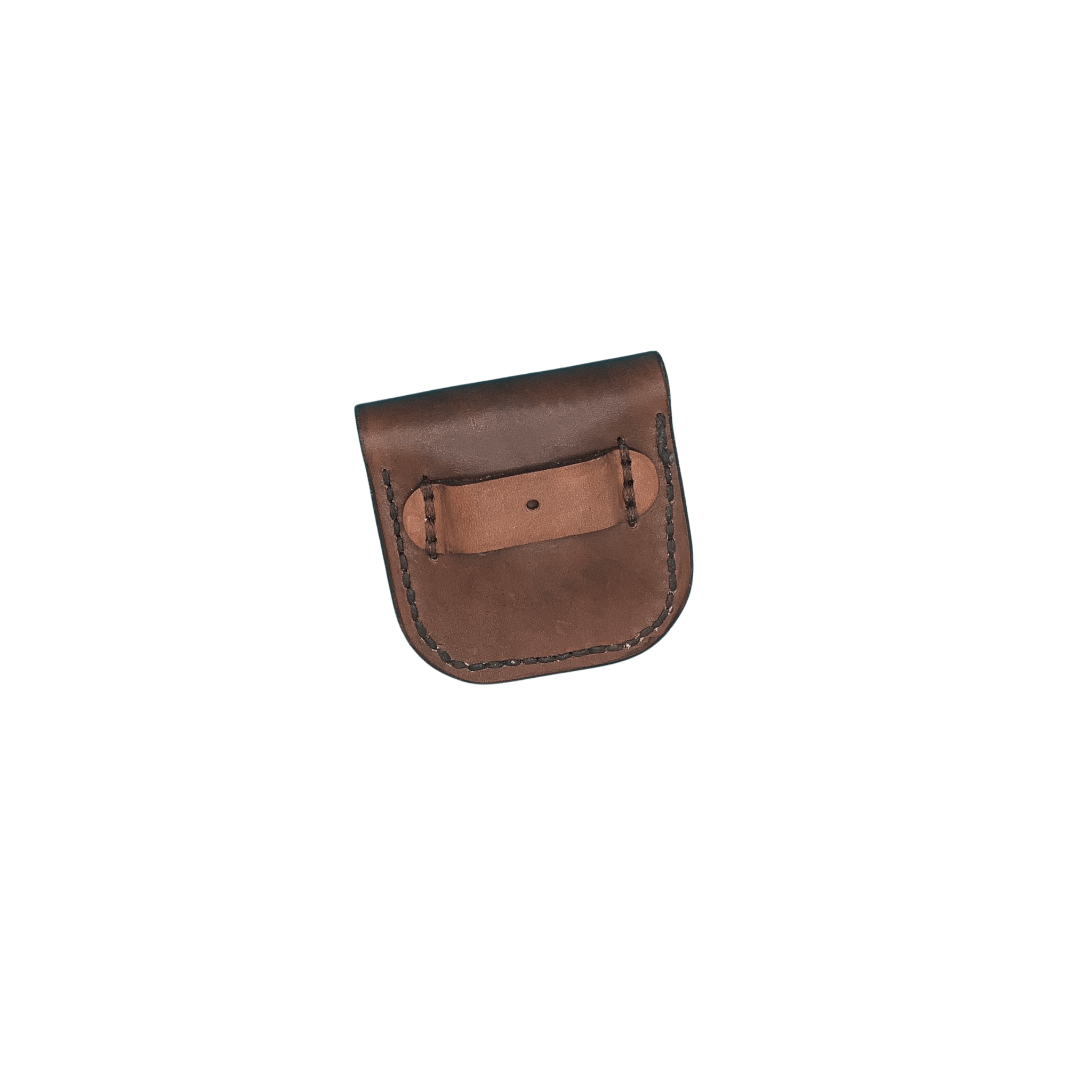 Leather Phone Holder and Hoof Pick Holder for Saddle Rear Cinch - Hand Tooled in Light Brown