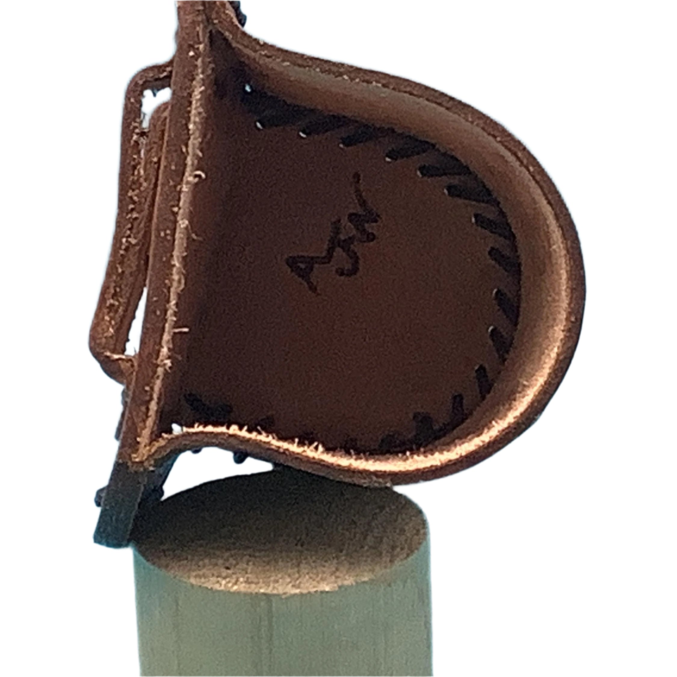 The inside of a saddle bottle holder