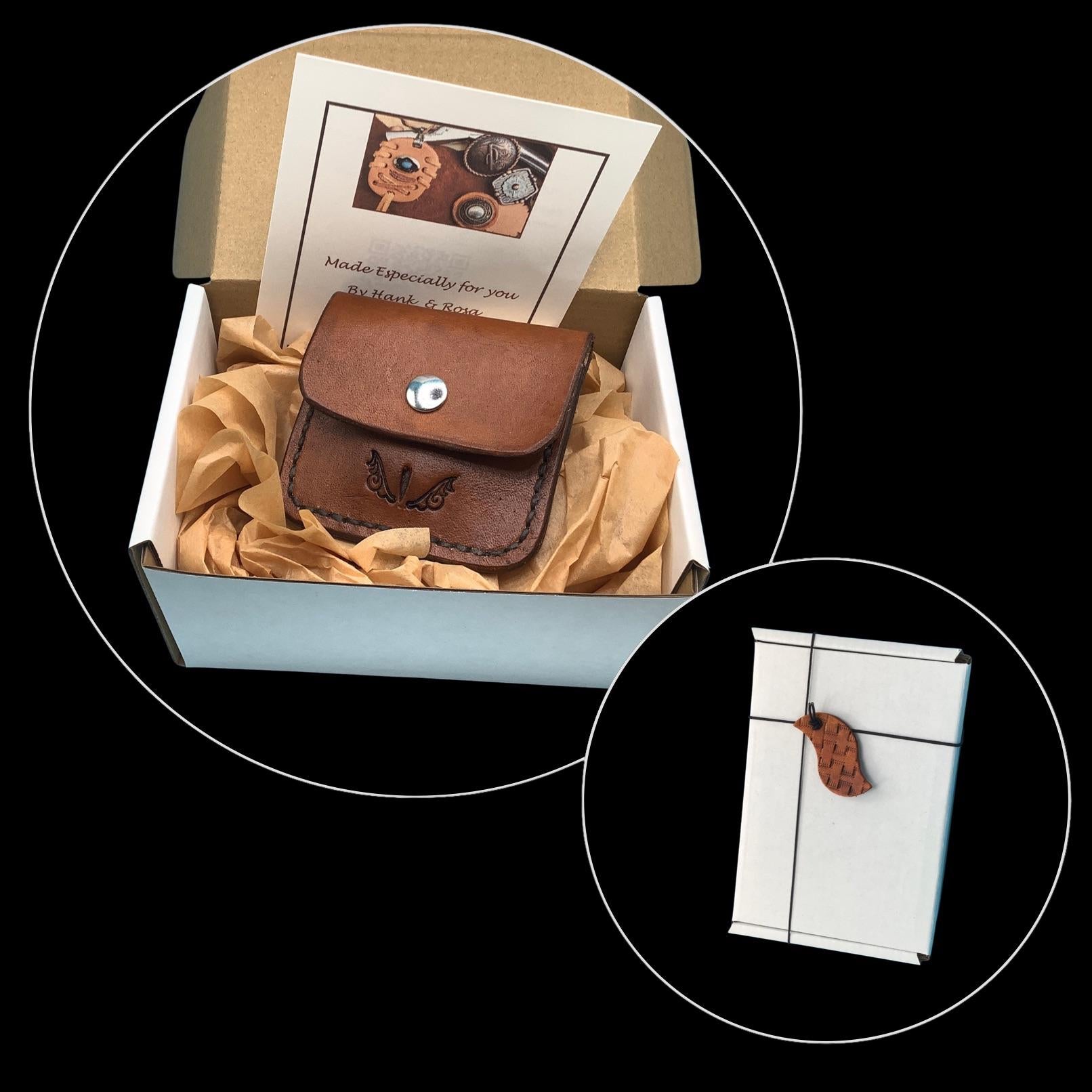 Gift box that your folding hoof pick holder will arrive in.
