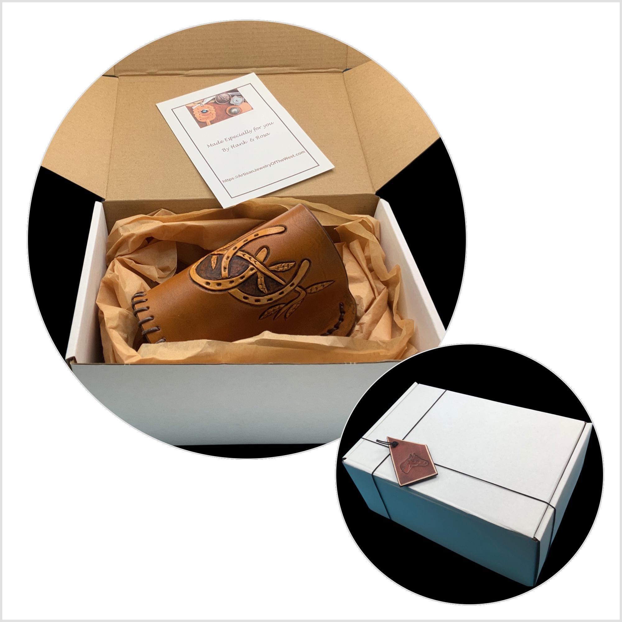 Gift box that your leather arrives in.
