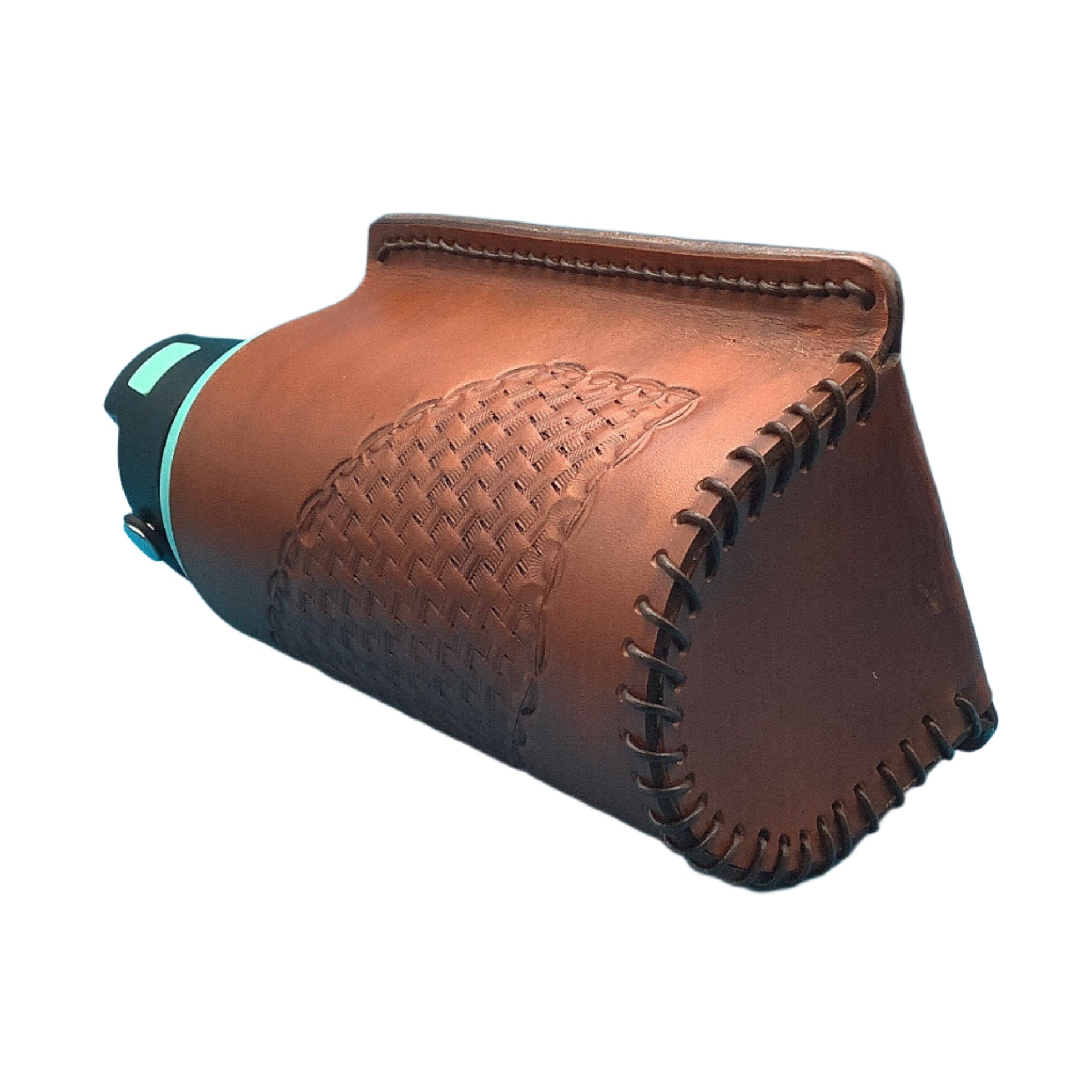 The bottom of a large bottle holder for saddle billet.