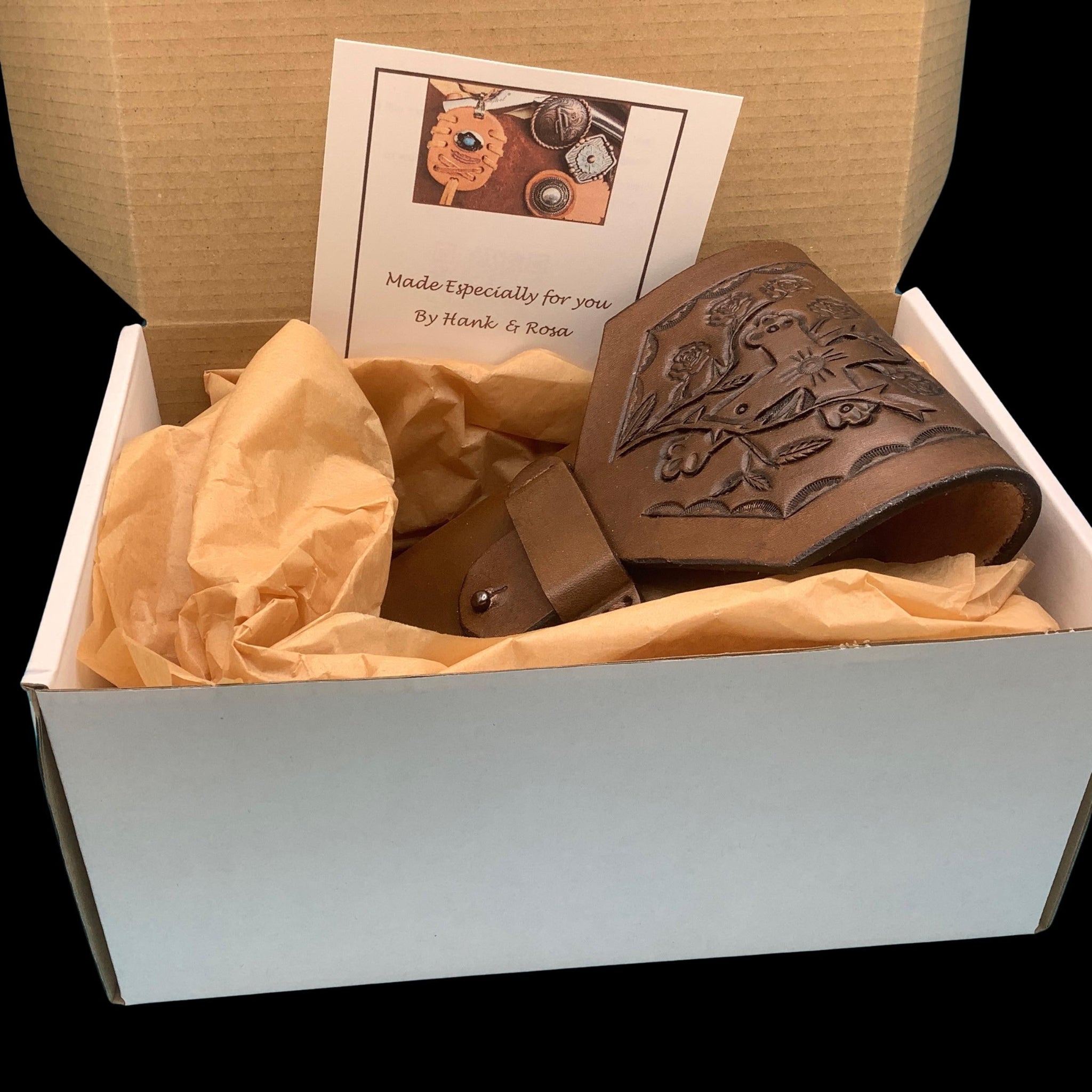 Gift box that your leather will arrive in.